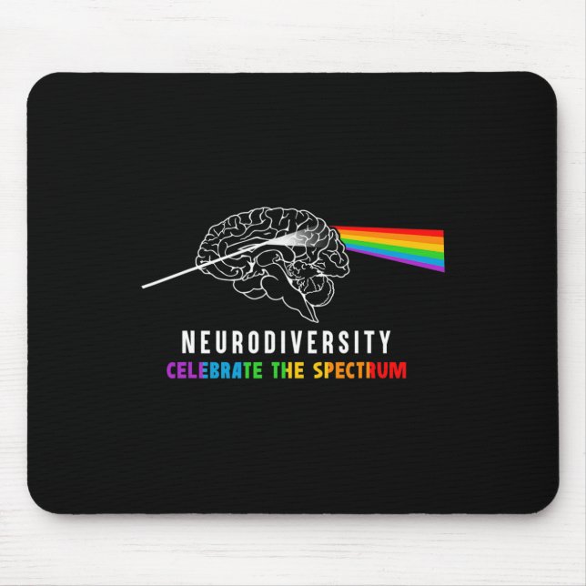Neurodiversity Autism Spectrum Brain Asd Adhd Rain Mouse Mat (Front)