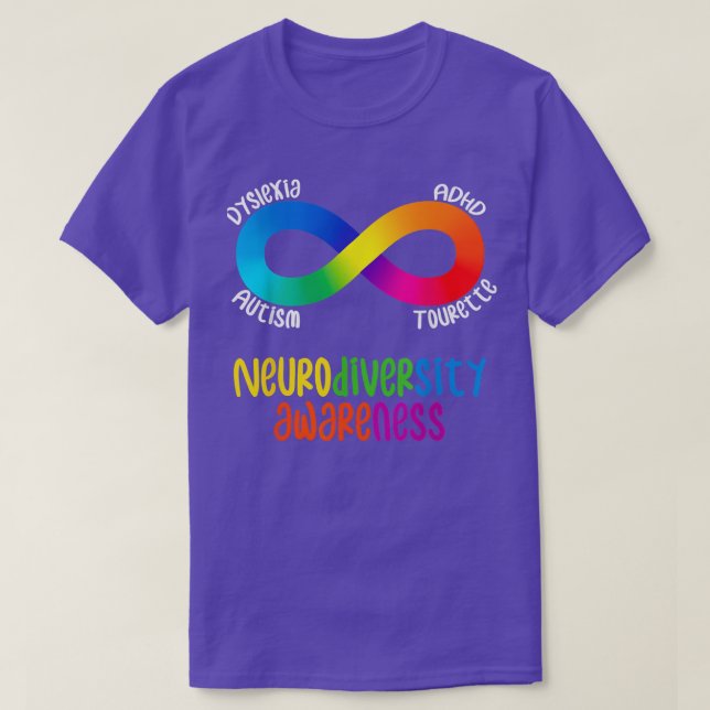 Neurodiversity Awareness ADHD Autism Dyslexia Tour T-Shirt (Design Front)