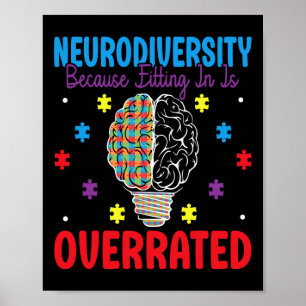 Neurodiversity Because Fitting In Overrated Autism Poster