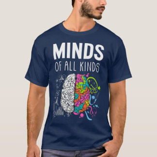 Neurodiversity Brain ADHD Autism Awareness 3 T-Shirt