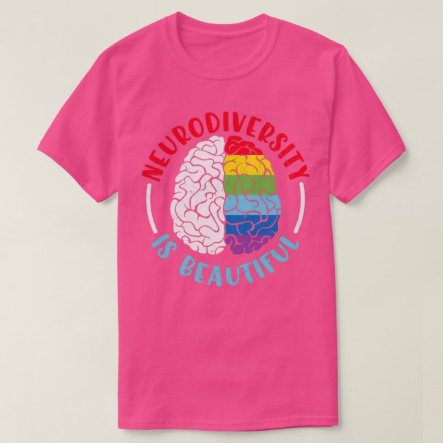 Neurodiversity Brain ADHD Autism Awareness Gift T-Shirt (Design Front)