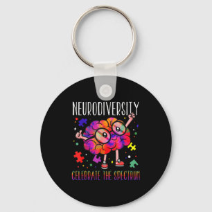 Neurodiversity brain asd adhd autism awareness key ring