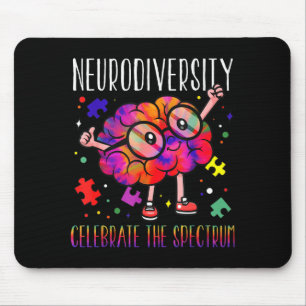 Neurodiversity brain asd adhd autism awareness mouse mat