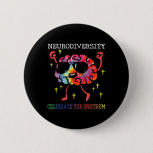 Neurodiversity Brain Autism Awareness Asd Adhd Men 6 Cm Round Badge