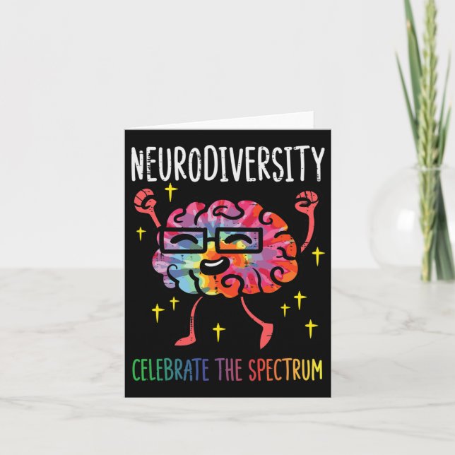 Neurodiversity Brain Autism Awareness Asd Adhd Men Card (Front)