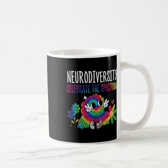 Neurodiversity Brain Autism Awareness Asd Adhd Men Coffee Mug (Right)