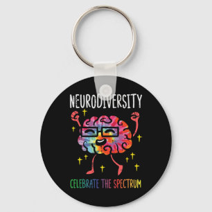 Neurodiversity Brain Autism Awareness Asd Adhd Men Key Ring