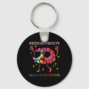 Neurodiversity Brain Autism Awareness Asd Adhd Men Key Ring