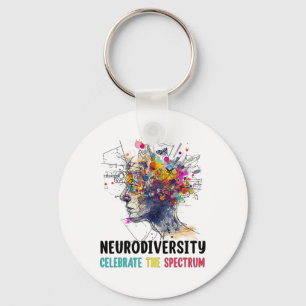 Neurodiversity Brain Autism Awareness Asd Adhd Men Key Ring