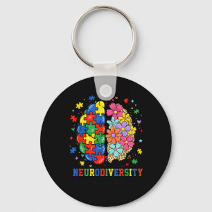 Neurodiversity Brain Autism Awareness ASD ADHD Men Key Ring