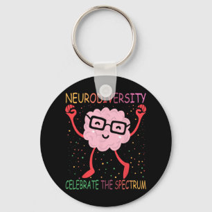 Neurodiversity Brain Autism Awareness Asd Adhd Men Key Ring