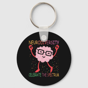 Neurodiversity Brain Autism Awareness Asd Adhd Men Key Ring