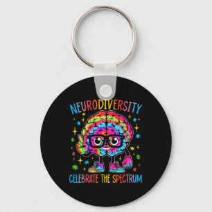 Neurodiversity Brain Autism Awareness Asd Adhd Men Key Ring