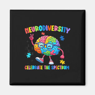 Neurodiversity Brain Autism Awareness Asd Adhd Men Magnet