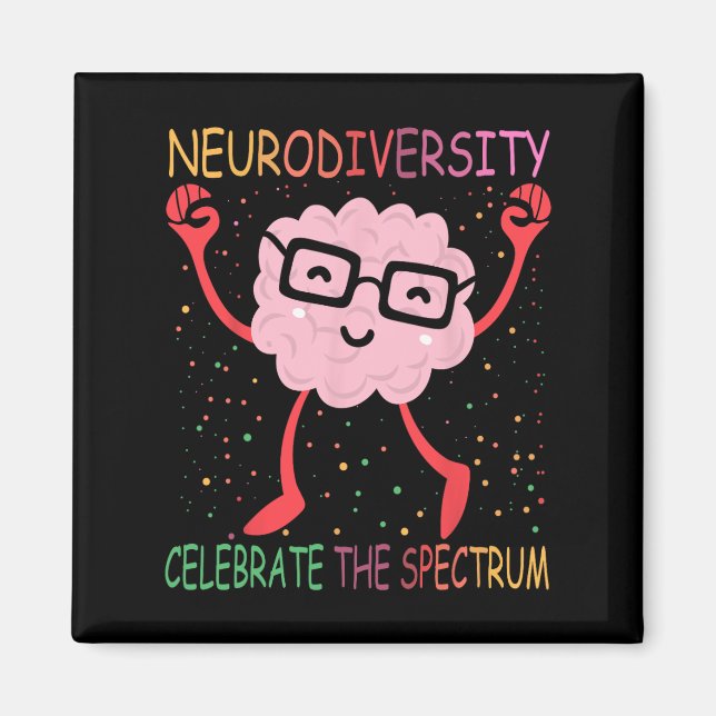 Neurodiversity Brain Autism Awareness Asd Adhd Men Magnet (Front)