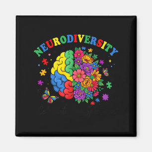 Neurodiversity Brain Autism Awareness ASD ADHD Men Magnet
