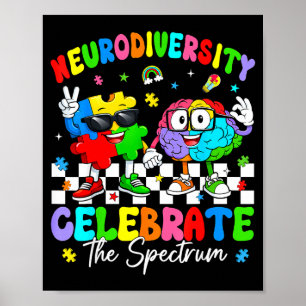 Neurodiversity brain autism awareness asd adhd men poster