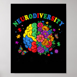 Neurodiversity Brain Autism Awareness ASD ADHD Men Poster