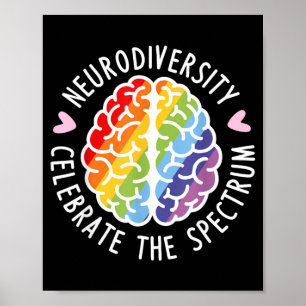 Neurodiversity Brain Autism Awareness ASD ADHD Men Poster