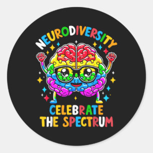 Neurodiversity Brain Autism Awareness Classic Round Sticker
