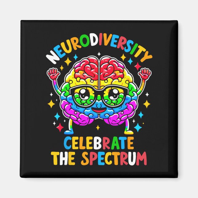 Neurodiversity Brain Autism Awareness  Magnet (Front)