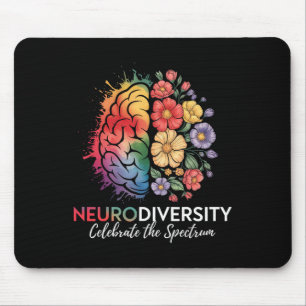 Neurodiversity Brain Floral Celebrate The Spectrum Mouse Mat