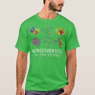 Neurodiversity Brain We All Think Differently Awar T-Shirt