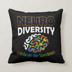 Neurodiversity Celebrate Mental Health ADHD Autism Cushion