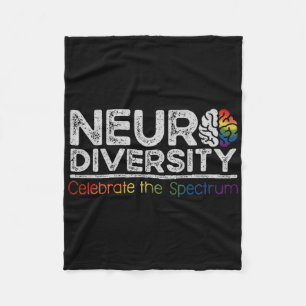 Neurodiversity Celebrate Mental Health Adhd Autism Fleece Blanket