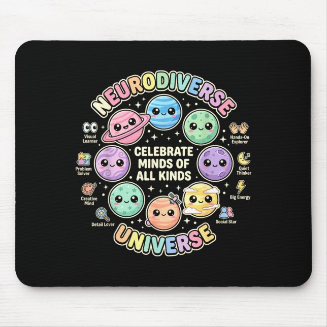 Neurodiversity celebrate minds of kinds for sped mouse mat (Front)