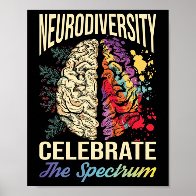 Neurodiversity Celebrate The Spectrum Autism Asd A Poster (Front)