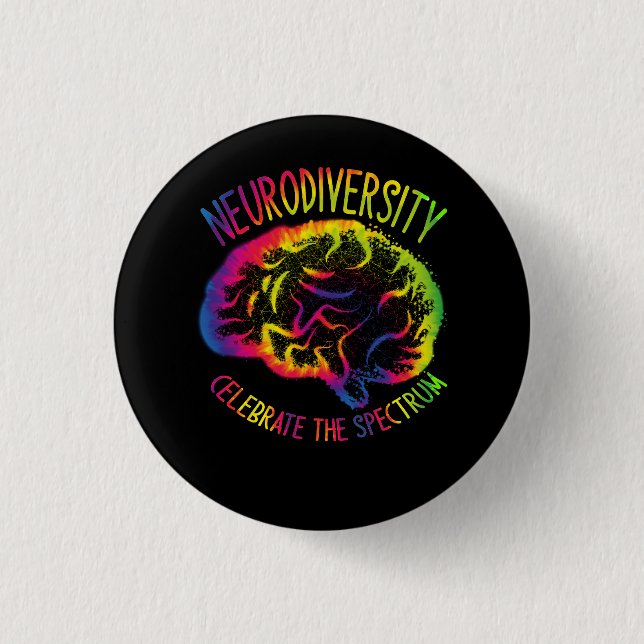 Neurodiversity Celebrate The Spectrum Autism Aware 3 Cm Round Badge (Front)