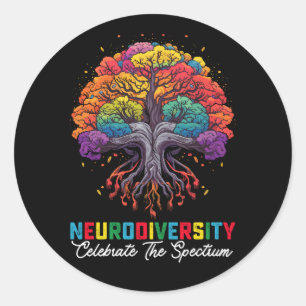 Neurodiversity Celebrate The Spectrum Autism Classic Round Sticker