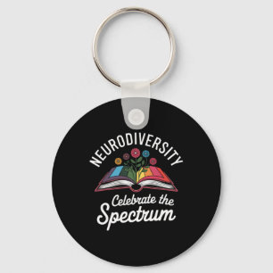 Neurodiversity Celebrate The Spectrum Book Autism Key Ring