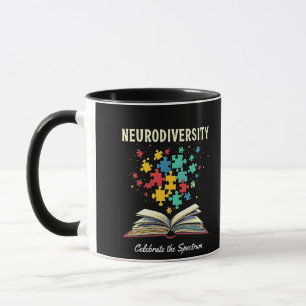 Neurodiversity Celebrate the Spectrum Book Autism Mug