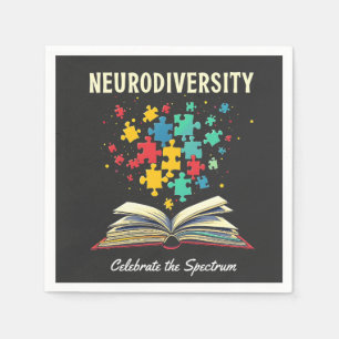 Neurodiversity Celebrate the Spectrum Book Autism Napkin