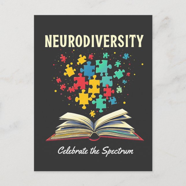 Neurodiversity Celebrate the Spectrum Book Autism  Postcard (Front)