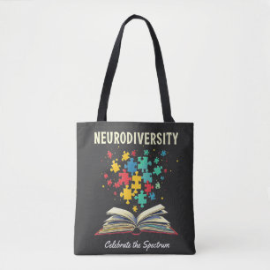 Neurodiversity Celebrate the Spectrum Book Autism Tote Bag