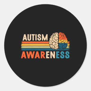 Neurodiversity Celebrate The Spectrum Brain Autism Classic Round Sticker