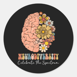 Neurodiversity Celebrate The Spectrum Brain Autism Classic Round Sticker