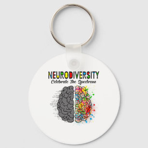 Neurodiversity Celebrate The Spectrum Brain Autism Key Ring