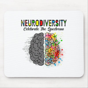 Neurodiversity Celebrate The Spectrum Brain Autism Mouse Mat