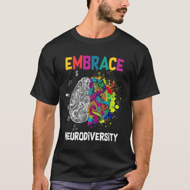 Neurodiversity Celebrate The Spectrum Brain Autism T-Shirt (Front)