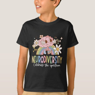 Neurodiversity Celebrate The Spectrum Groovy Brain T-Shirt
