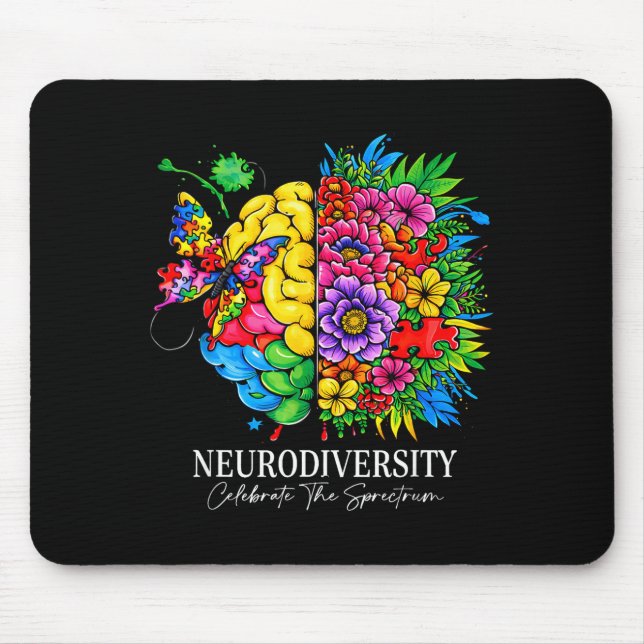 Neurodiversity celebrate the spectrum  mouse mat (Front)