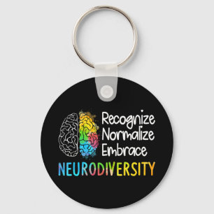Neurodiversity, Celebrate the Spectrum. The brain  Key Ring