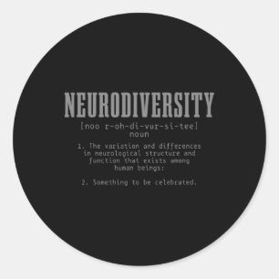 Neurodiversity Definition Autism Awareness Month Classic Round Sticker