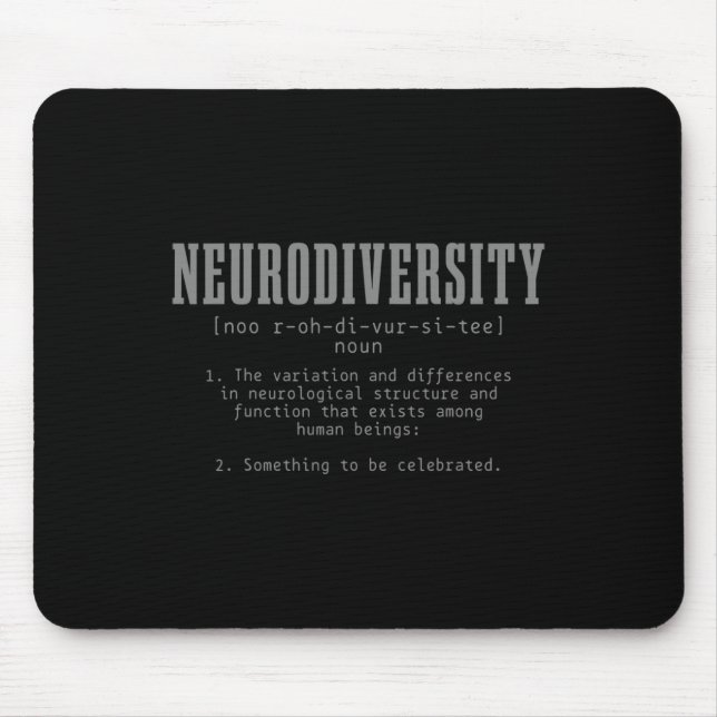 Neurodiversity Definition Autism Awareness Month  Mouse Mat (Front)