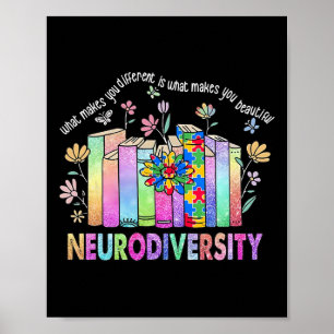 Neurodiversity Different Is Beautiful Autism Aware Poster