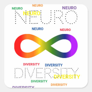 Neurodiversity dots square sticker